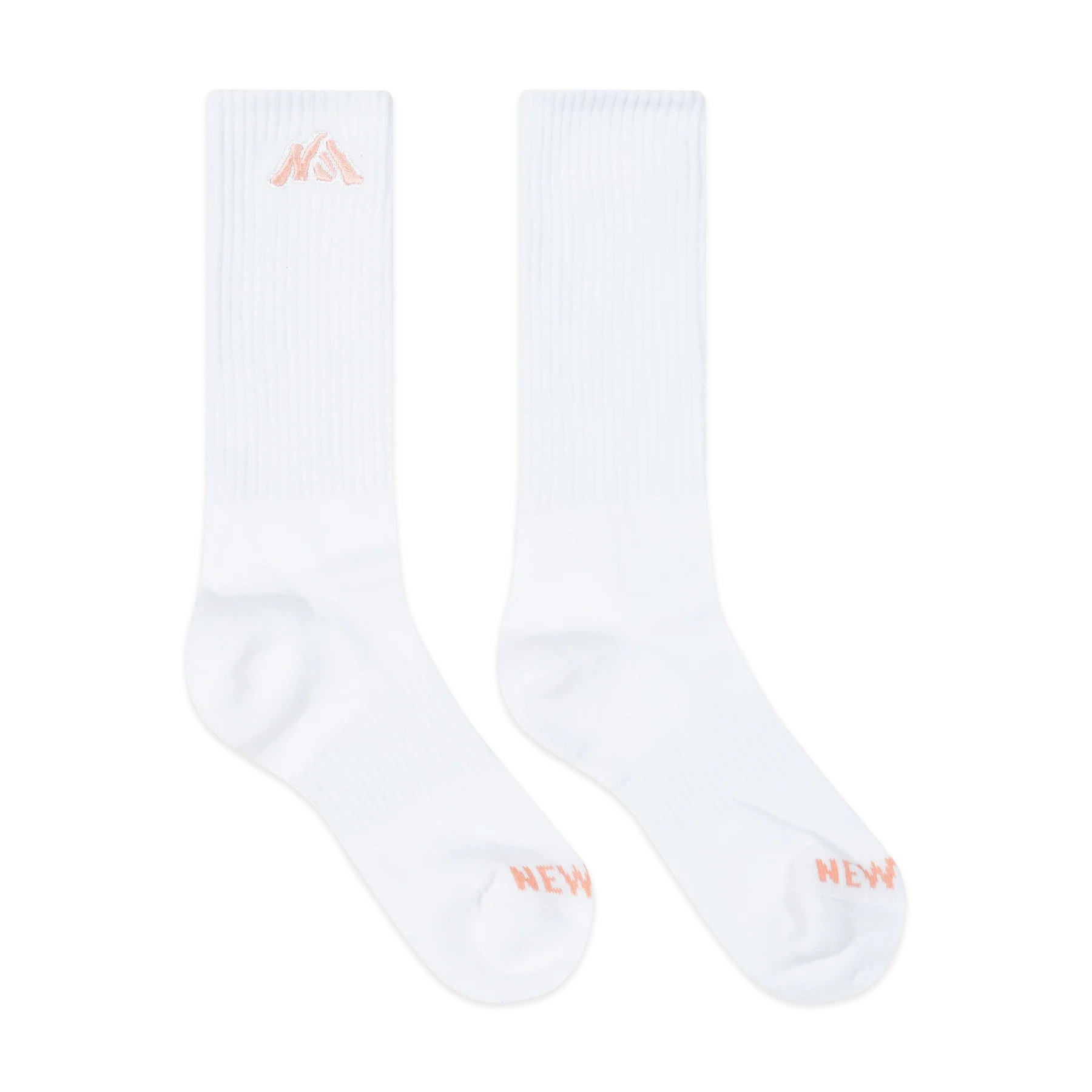 NEW ERA MOUNTAIN LOGO 2 PACK BLACK AND WHITE SOCKS