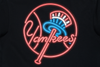 NEW YORK YANKEES PARTY VIBE - SUMMER NEON BLACK REGULAR SHORT SLEEVE T-SHIRT