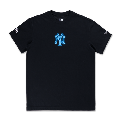 NEW YORK YANKEES PARTY VIBE - SUMMER NEON BLACK REGULAR SHORT SLEEVE T-SHIRT