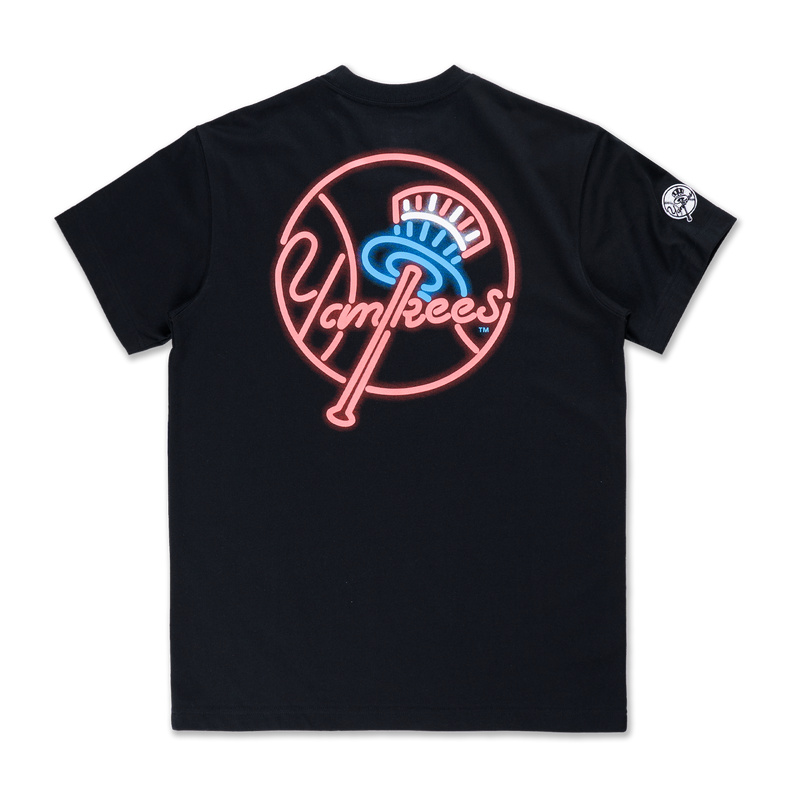 NEW YORK YANKEES PARTY VIBE - SUMMER NEON BLACK REGULAR SHORT SLEEVE T-SHIRT