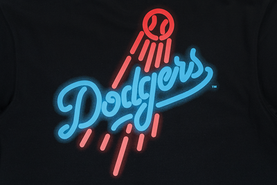 LOS ANGELES DODGERS PARTY VIBE - SUMMER NEON BLACK REGULAR SHORT SLEEVE T-SHIRT