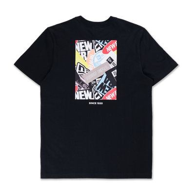 NEW ERA PARTY VIBE - NE STICKER BOMBING BLACK REGULAR SHORT SLEEVE T-SHIRT