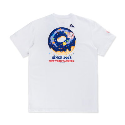 NEW YORK YANKEES PARTY VIBE - MLB DONUT WHITE REGULAR SHORT SLEEVE T-SHIRT