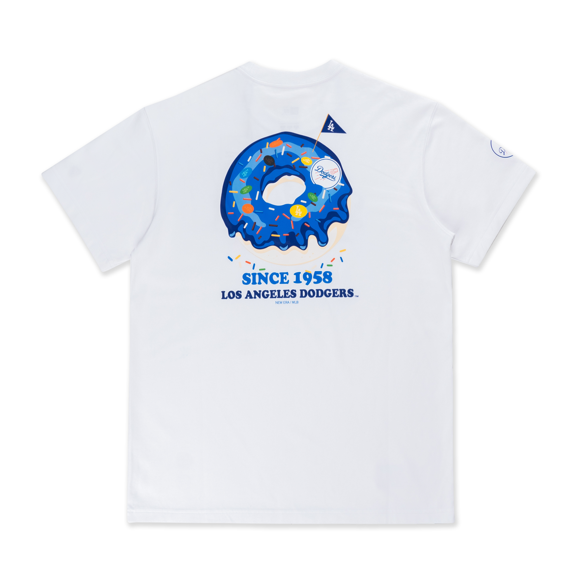 LOS ANGELES DODGERS PARTY VIBE - MLB DONUT WHITE REGULAR SHORT SLEEVE T-SHIRT