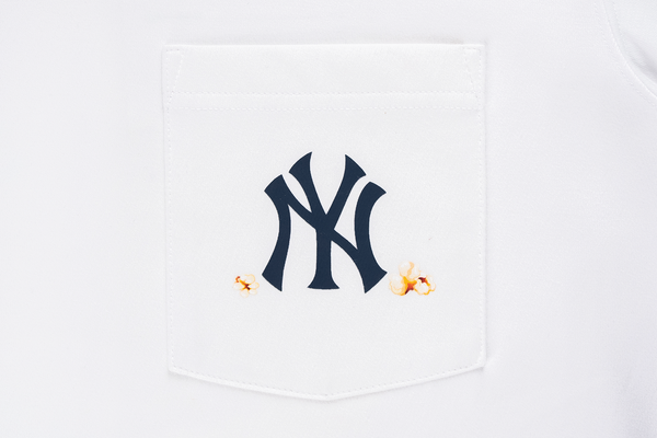 New York Yankees Party Vibe - Mlb Popcorn White Regular Short Sleeve T 