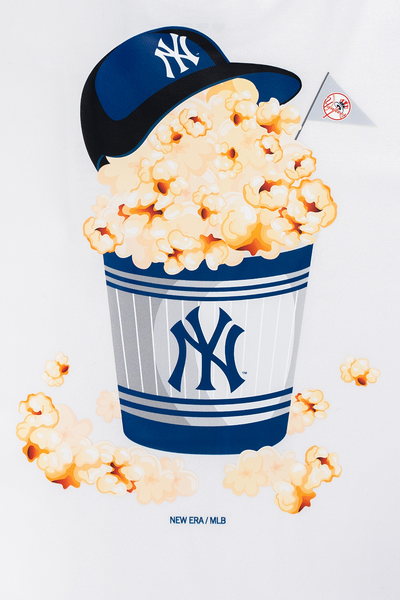 NEW YORK YANKEES PARTY VIBE - MLB POPCORN WHITE REGULAR SHORT SLEEVE T-SHIRT