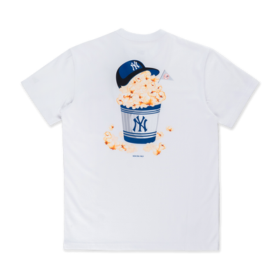 NEW YORK YANKEES PARTY VIBE - MLB POPCORN WHITE REGULAR SHORT SLEEVE T-SHIRT