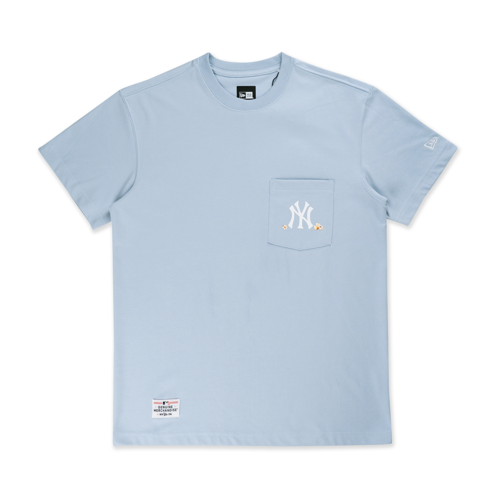 NEW YORK YANKEES PARTY VIBE - MLB POPCORN SOFT BLUE REGULAR SHORT SLEEVE T-SHIRT