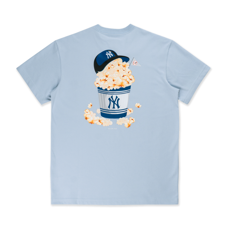 NEW YORK YANKEES PARTY VIBE - MLB POPCORN SOFT BLUE REGULAR SHORT SLEEVE T-SHIRT