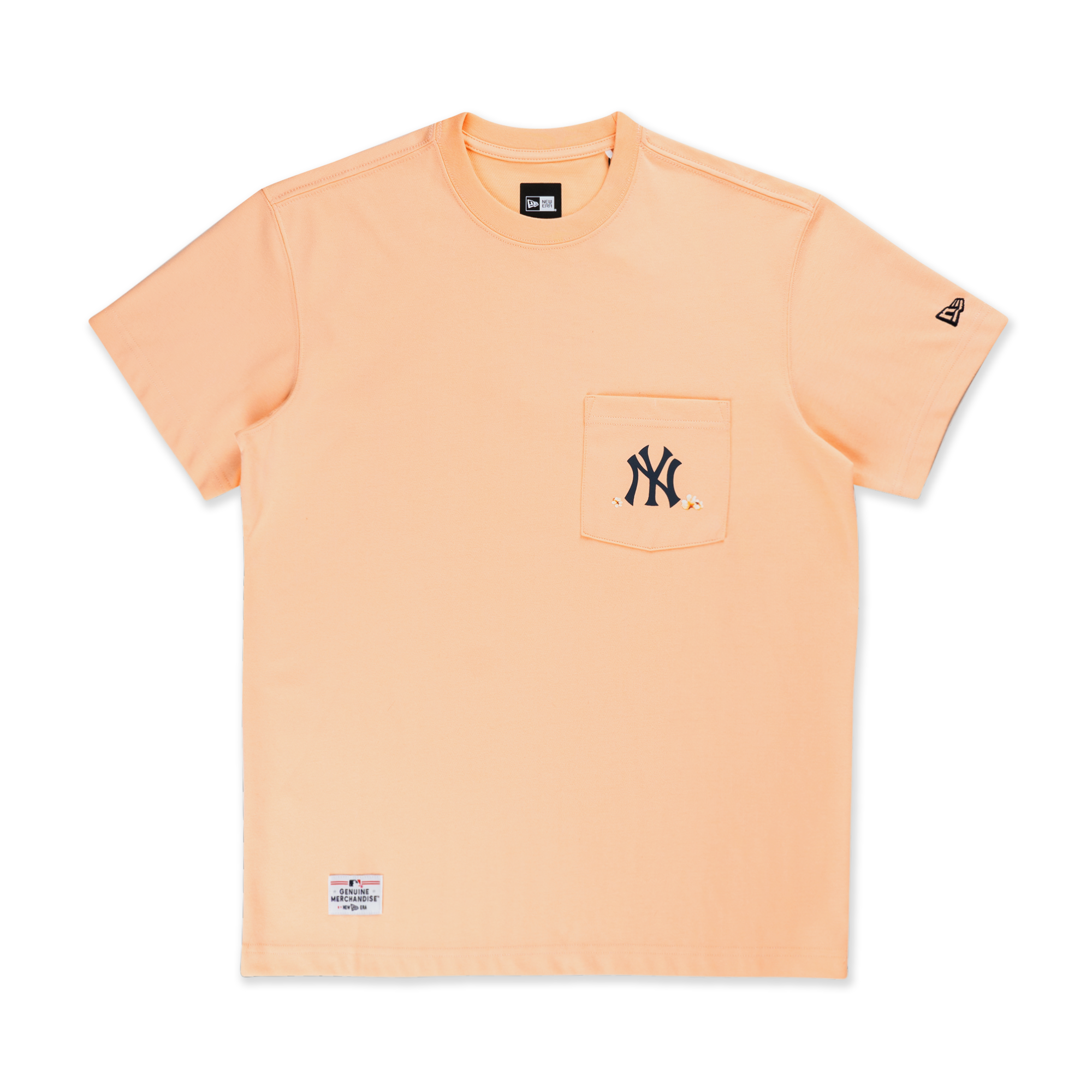 NEW YORK YANKEES PARTY VIBE - MLB POPCORN PEACH REGULAR SHORT SLEEVE T-SHIRT