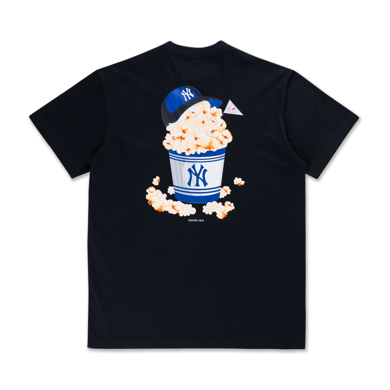 NEW YORK YANKEES PARTY VIBE - MLB POPCORN BLACK REGULAR SHORT SLEEVE T-SHIRT