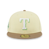 59FIFTY PACK - LEMON TEA TEXAS RANGERS COOPERSTOWN KHAKI VISOR BABY YELLOW 59FIFTY CAP