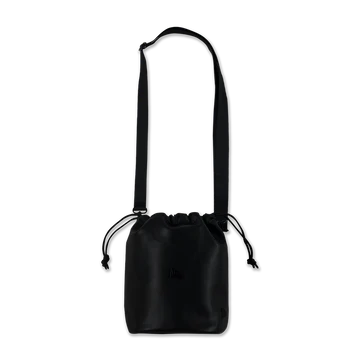 NEW ERA DARK 90S BLACK PU LEATHER BENTO DRAWSTRING BAG