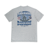 MLB LOS ANGELES DODGERS COOPERSTOWN LIGHT HEATHER GRAY SHORT SLEEVE T-SHIRT