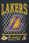 LOS ANGELES LAKERS OLD SCHOOL SPORT AP BLACK OVERSIZED SHORT SLEEVE T-SHIRT