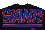 NEW YORK GIANTS NFL BLACK OVERSIZED SHORT SLEEVE T-SHIRT