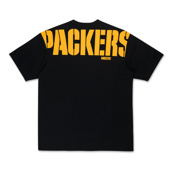 GREEN BAY PACKERS NFL BLACK OVERSIZED SHORT SLEEVE T-SHIRT