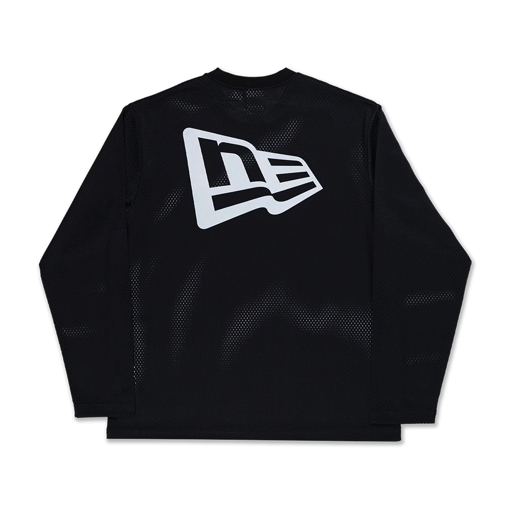 NEW ERA DARK 90S BLACK MESH LONG SLEEVE T-SHIRT