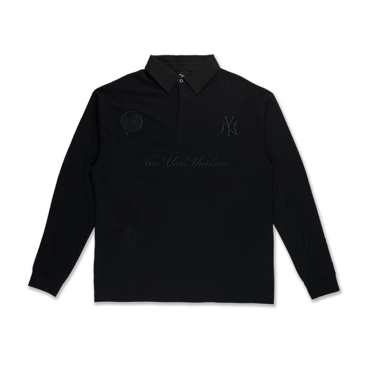 NEW YORK YANKEES DARK 90S BLACK RUGBY SWEATSHIRT