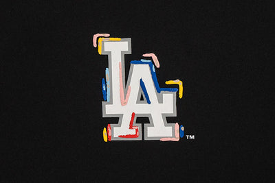 LOS ANGELES DODGERS TINT BRUSH BLACK SHORT SLEEVE T-SHIRT