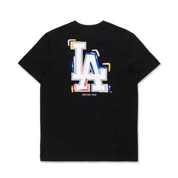 LOS ANGELES DODGERS TINT BRUSH BLACK SHORT SLEEVE T-SHIRT