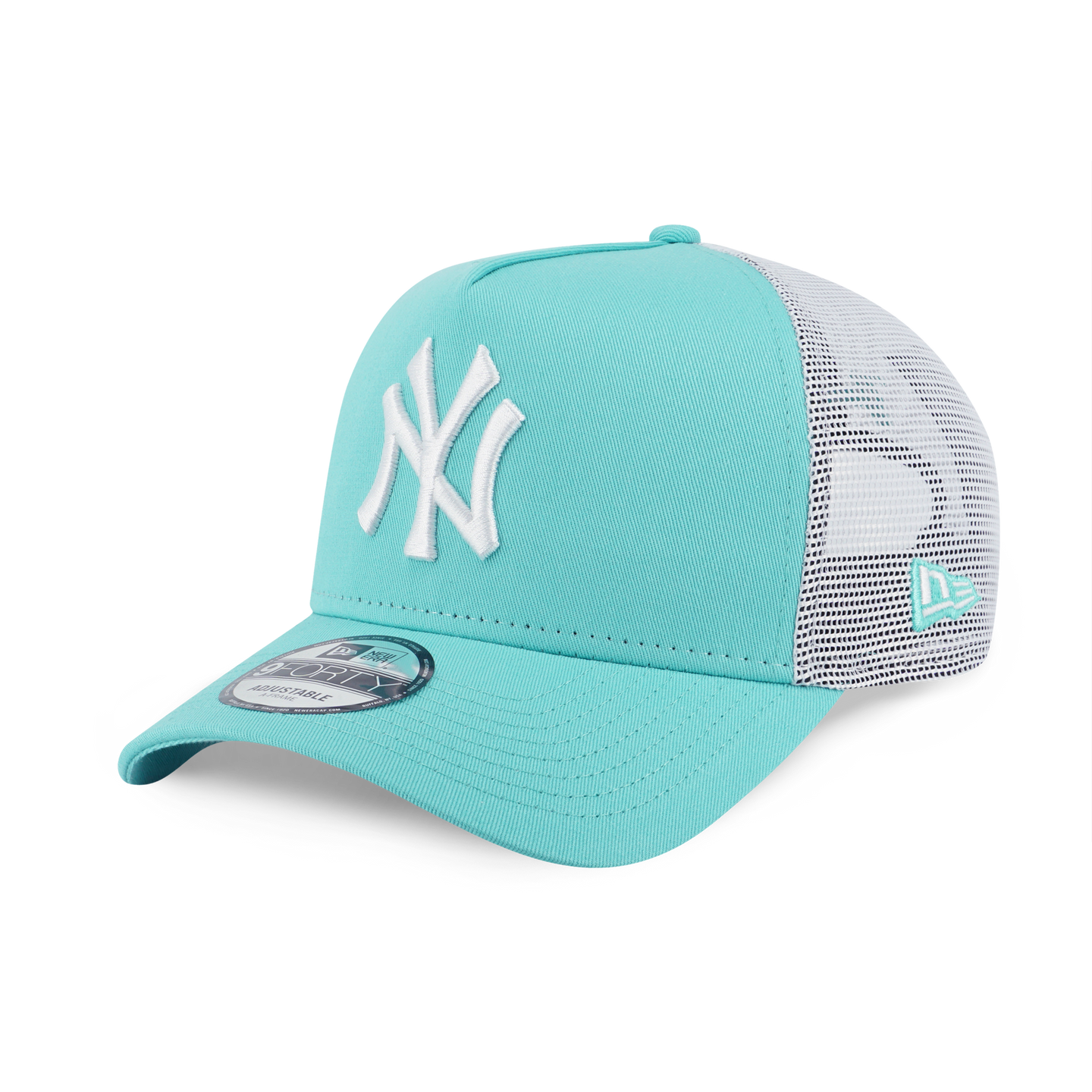New York Yankees Color Era 2-Tone White Rear Arctic Teal 9Forty AF Trucker Cap