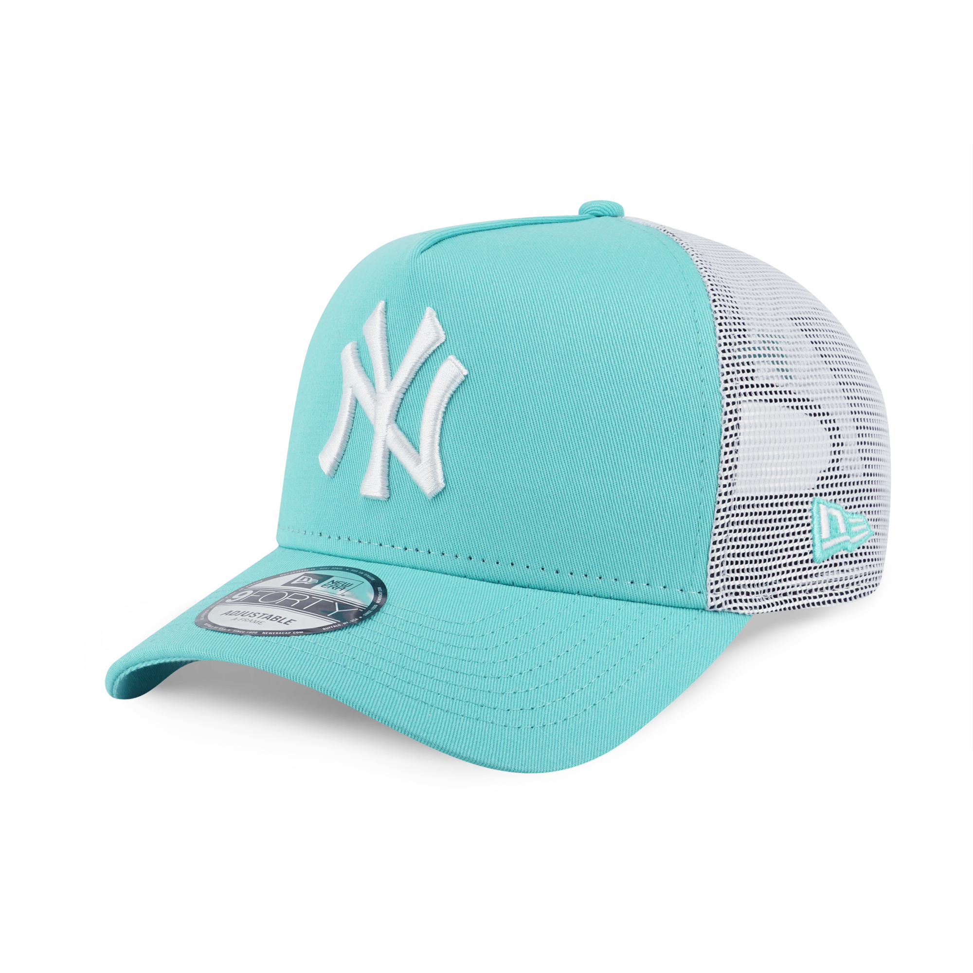 New York Yankees Color Era 2-Tone White Rear Arctic Teal 9Forty AF Trucker Cap