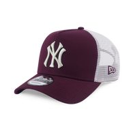 NEW YORK YANKEES COLOR ERA 2-TONE WHITE REAR MAROON RED 9FORTY AF TRUCKER CAP