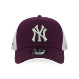 NEW YORK YANKEES COLOR ERA 2-TONE WHITE REAR MAROON RED 9FORTY AF TRUCKER CAP