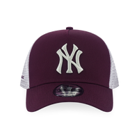 NEW YORK YANKEES COLOR ERA 2-TONE WHITE REAR MAROON RED 9FORTY AF TRUCKER CAP