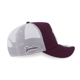 NEW YORK YANKEES COLOR ERA 2-TONE WHITE REAR MAROON RED 9FORTY AF TRUCKER CAP