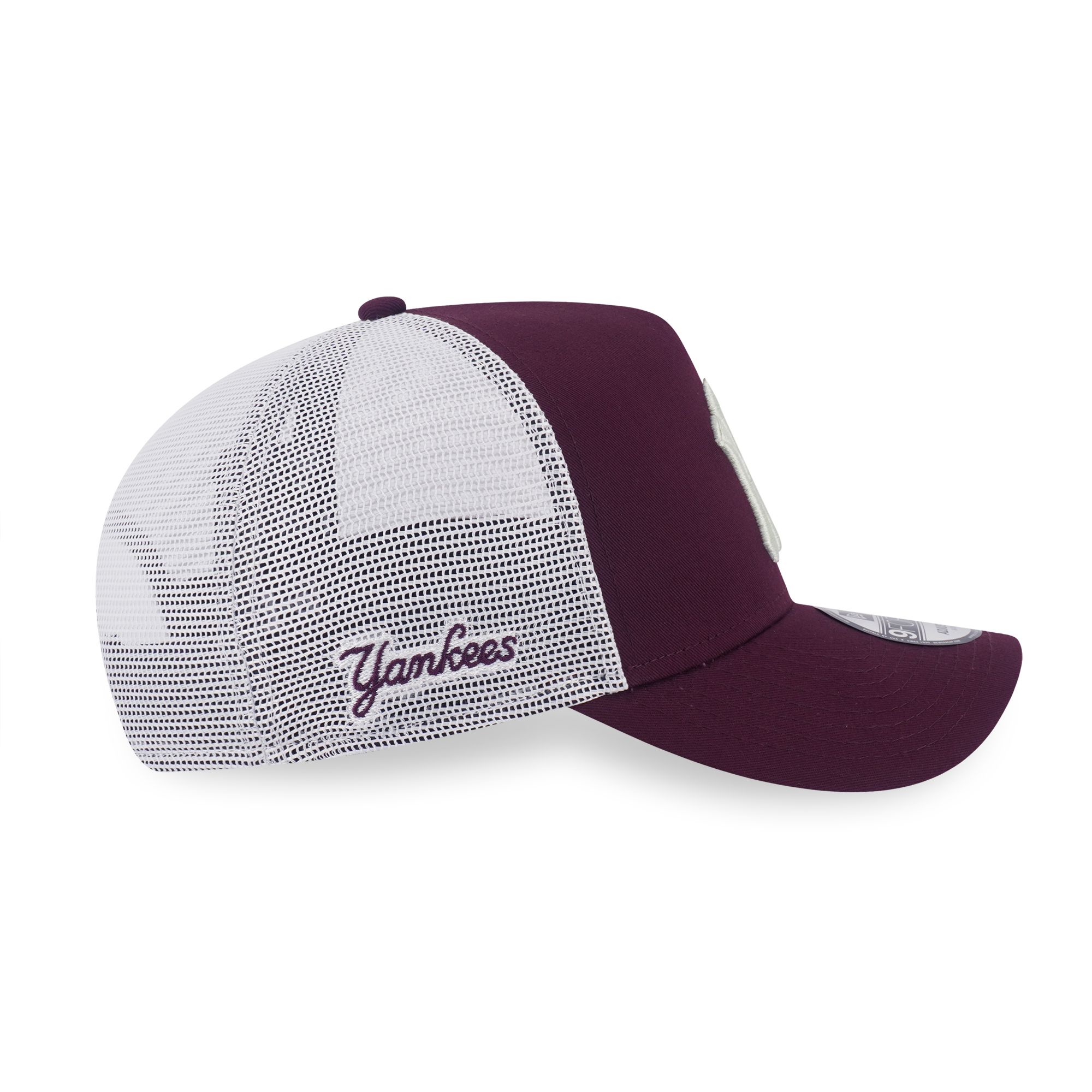 NEW YORK YANKEES COLOR ERA 2-TONE WHITE REAR MAROON RED 9FORTY AF TRUCKER CAP