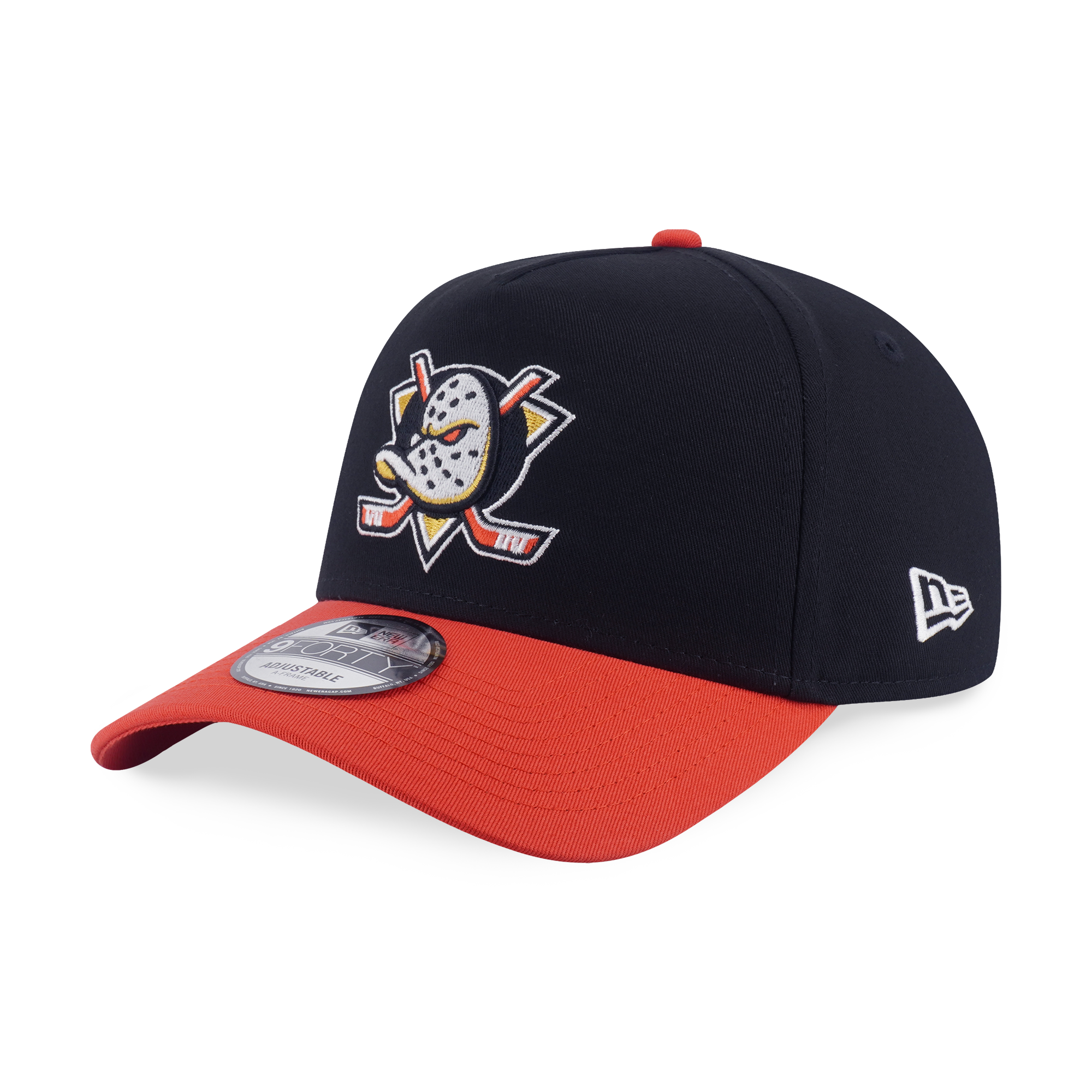 Anaheim Ducks NHL Team Logo 2-Tone Orange Visor Black 9Forty AF Cap