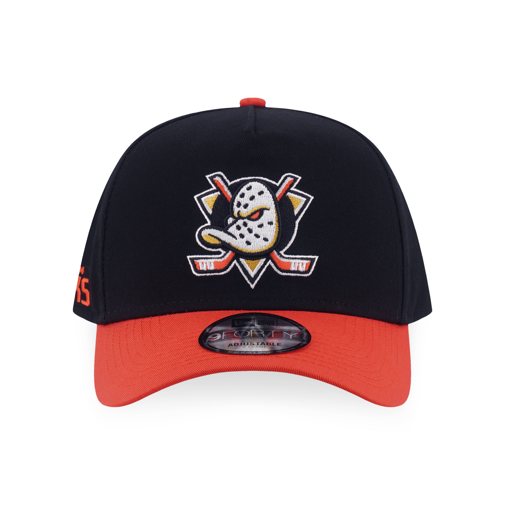 Anaheim Ducks NHL Team Logo 2-Tone Orange Visor Black 9Forty AF Cap