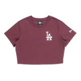 Los Angeles Dodgers Color Era Maroon Red Women Crop Tee