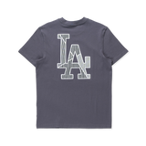 LOS ANGELES DODGERS PATCHWORK GRAPHITE SHORT SLEEVE T-SHIRT
