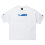 New York Islanders NHL Team Logo White Oversized Short Sleeve T-Shirt