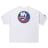 New York Islanders NHL Team Logo White Oversized Short Sleeve T-Shirt