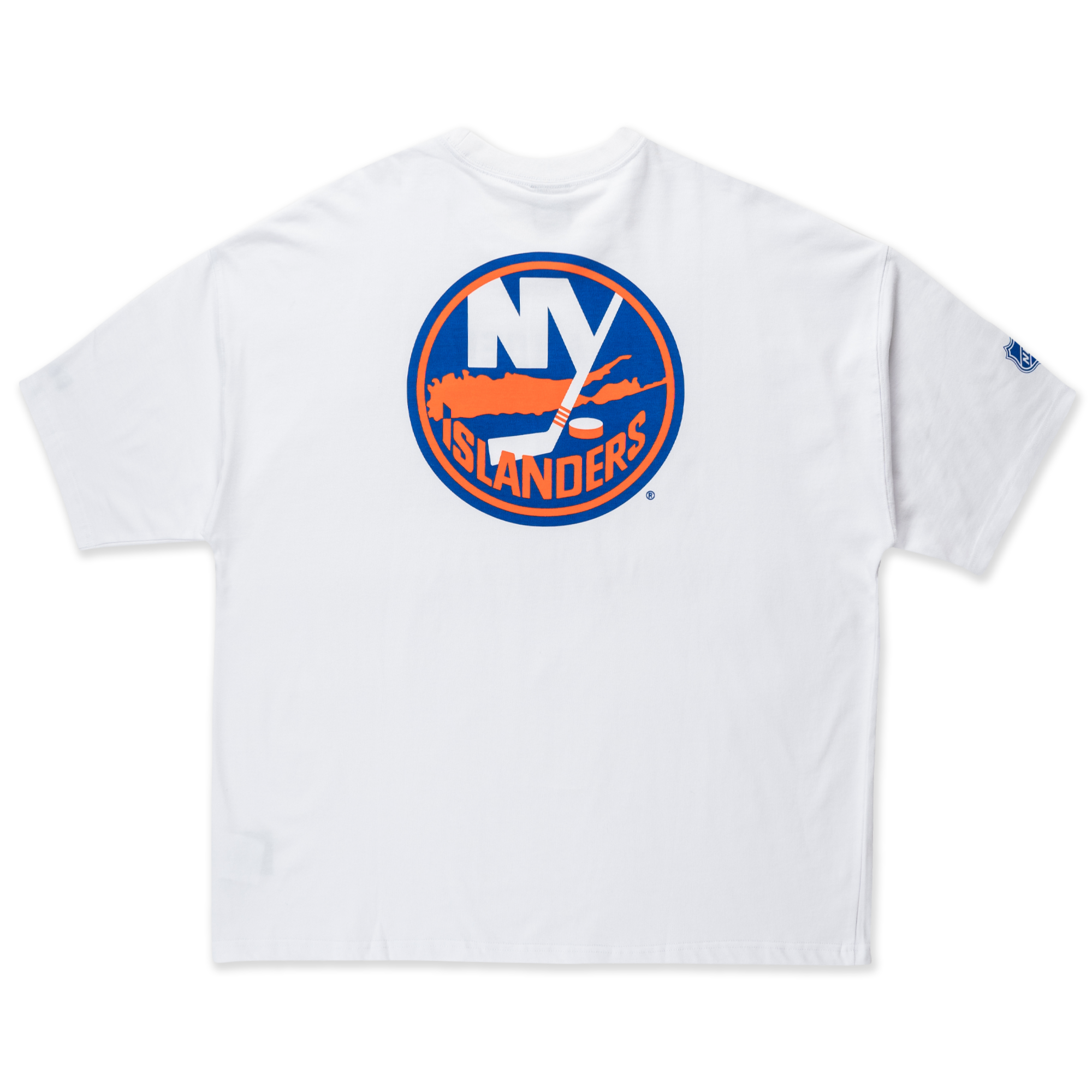 New York Islanders NHL Team Logo White Oversized Short Sleeve T-Shirt
