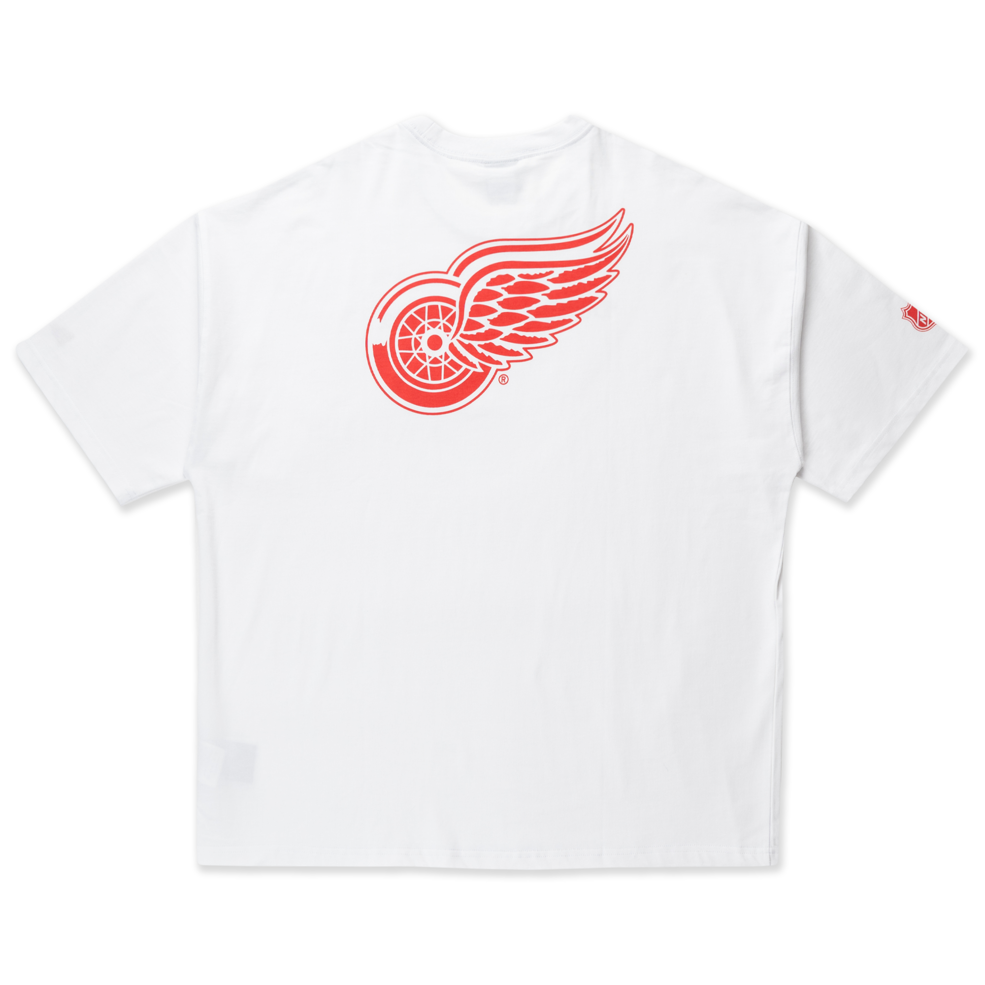 Detroit Red Wings NHL Team Logo White Oversized Short Sleeve T-Shirt