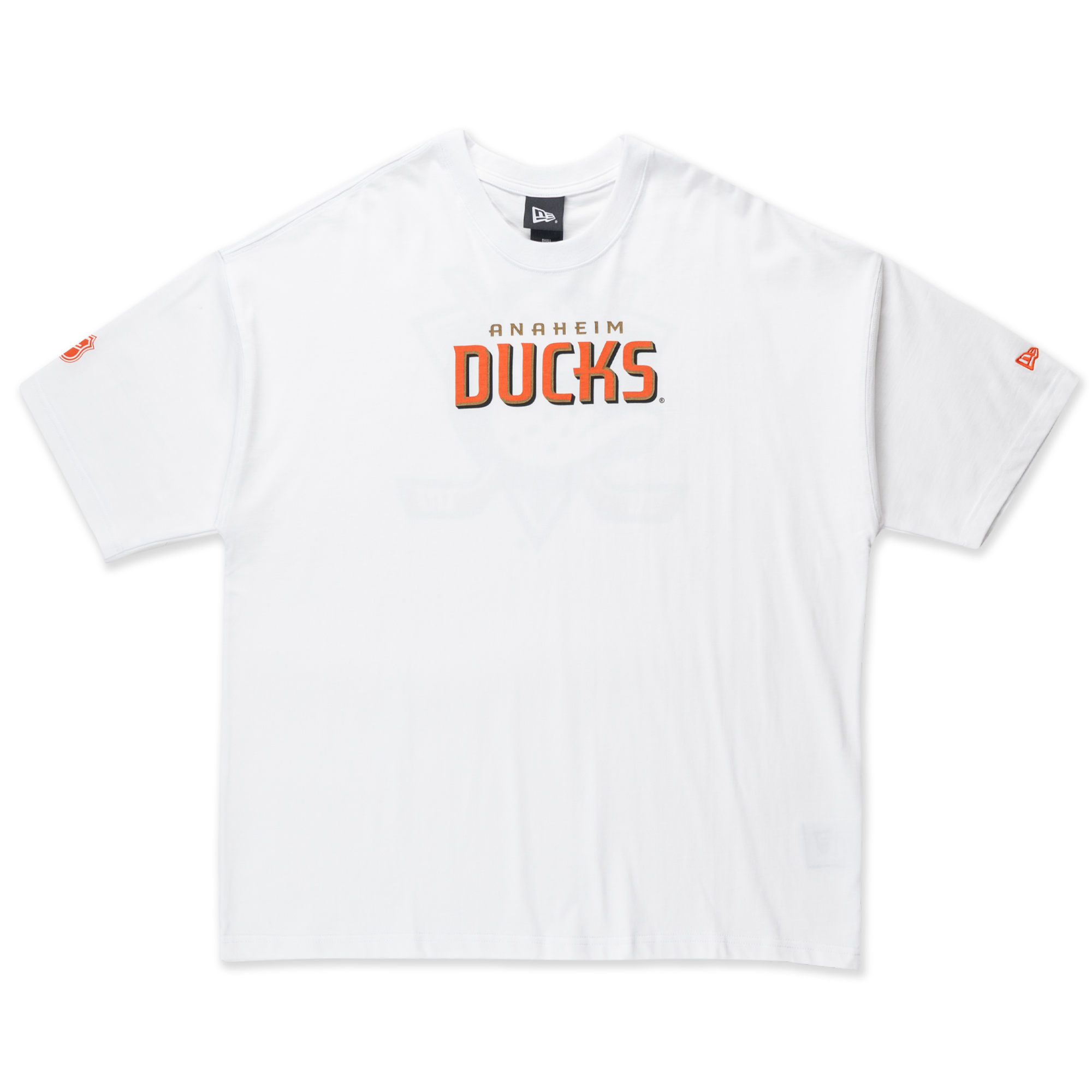 Anaheim Ducks NHL Team Logo White Oversized Short Sleeve T-Shirt