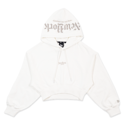 NEW ERA ODE TO NY WHTE WOMEN CROP HOODIE