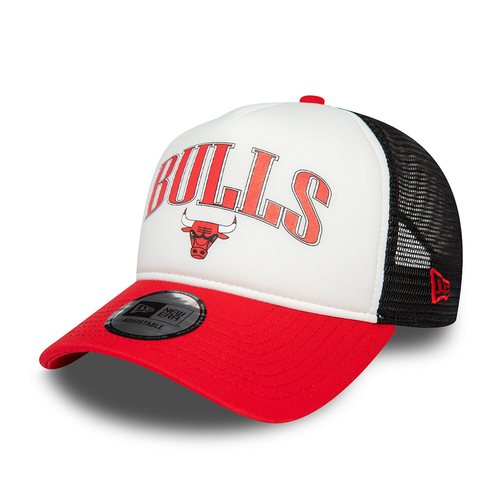 Chicago Bulls NBA Graphic 2-Tone Black Rear White 9forty E-frame Trucker Cap
