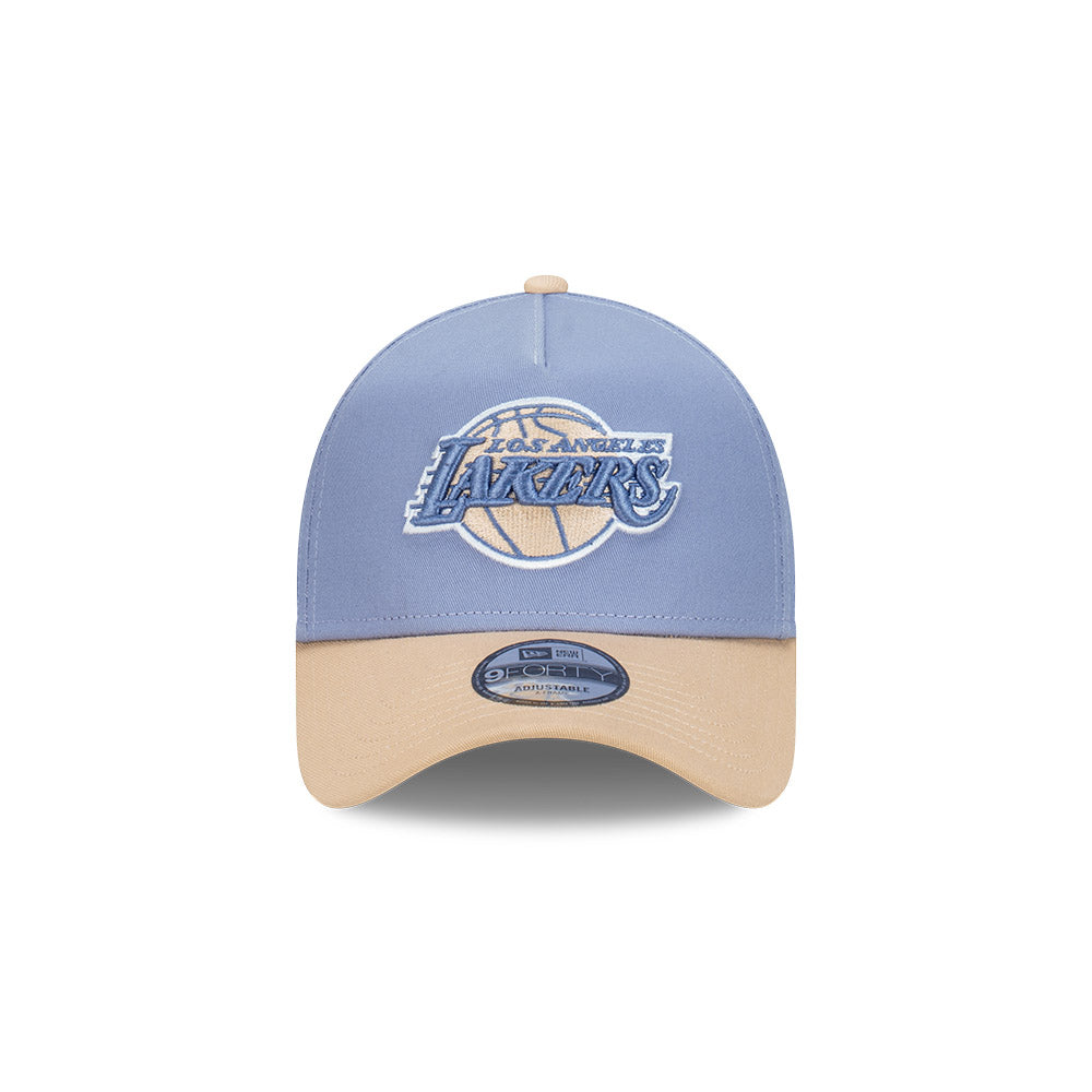 Los Angeles Lakers Blueberry Cream 2-Tone Oat Milk Visor Iris Flower 9forty Af Cap