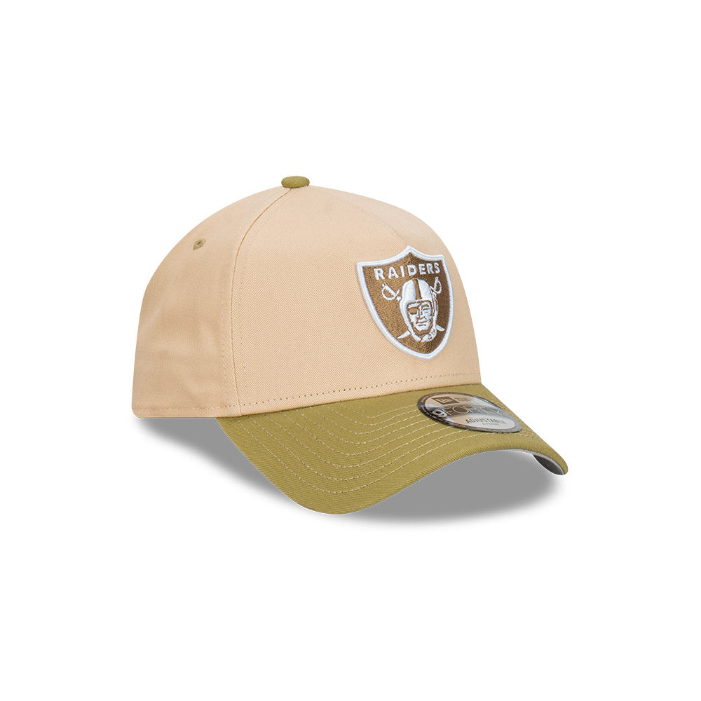 Las Vegas Raiders Beansprout 2-Tone Moss Green Visor Oat Milk 9Forty AF Cap