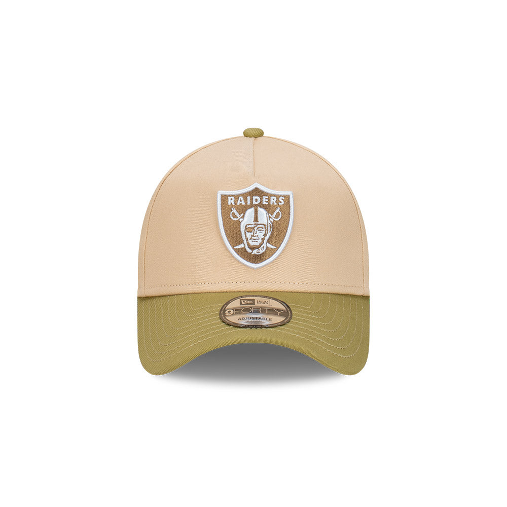 Las Vegas Raiders Beansprout 2-Tone Moss Green Visor Oat Milk 9Forty AF Cap