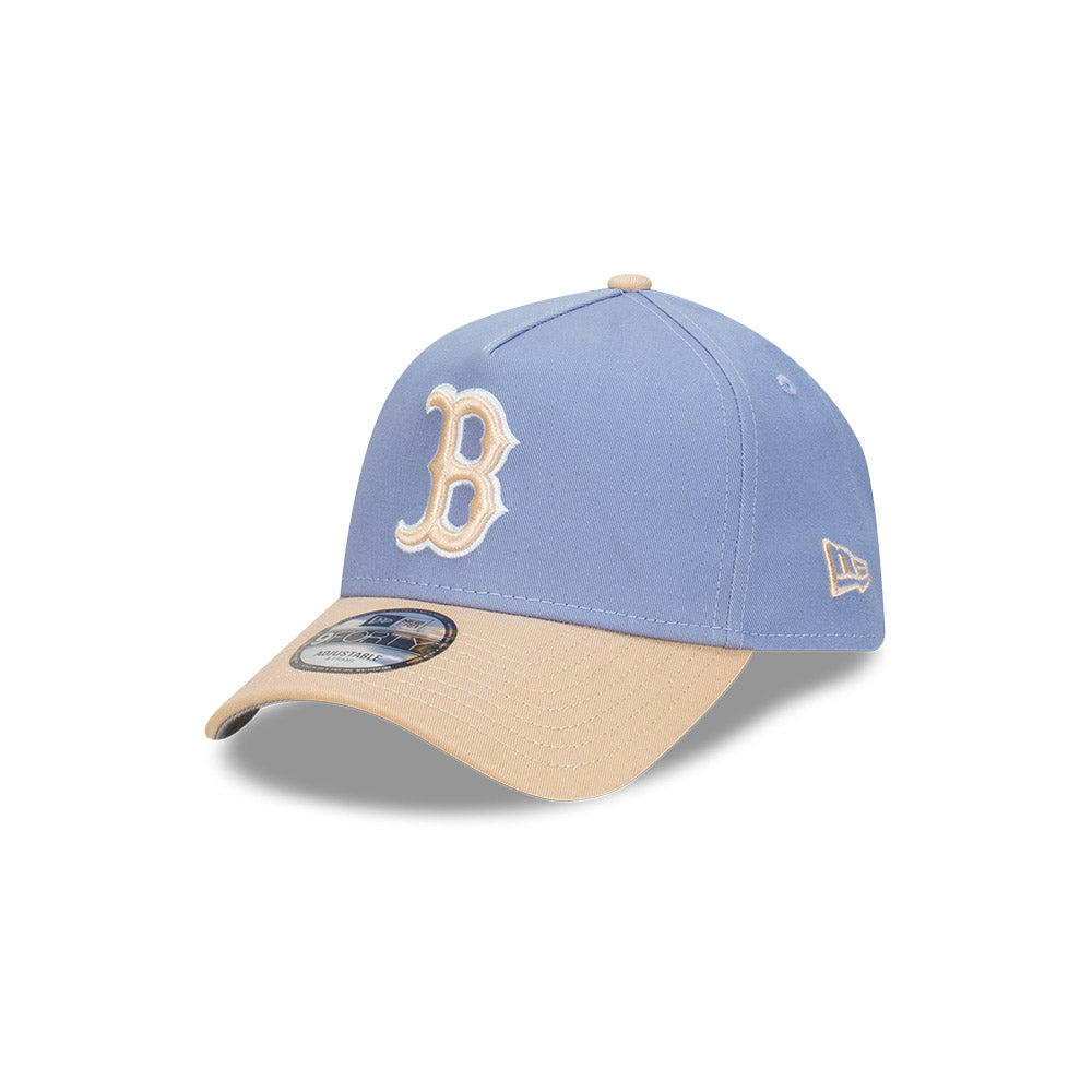 Boston Red Sox Blueberry Cream 2-Tone Oat Milk Visor Iris Flower 9Forty AF Cap