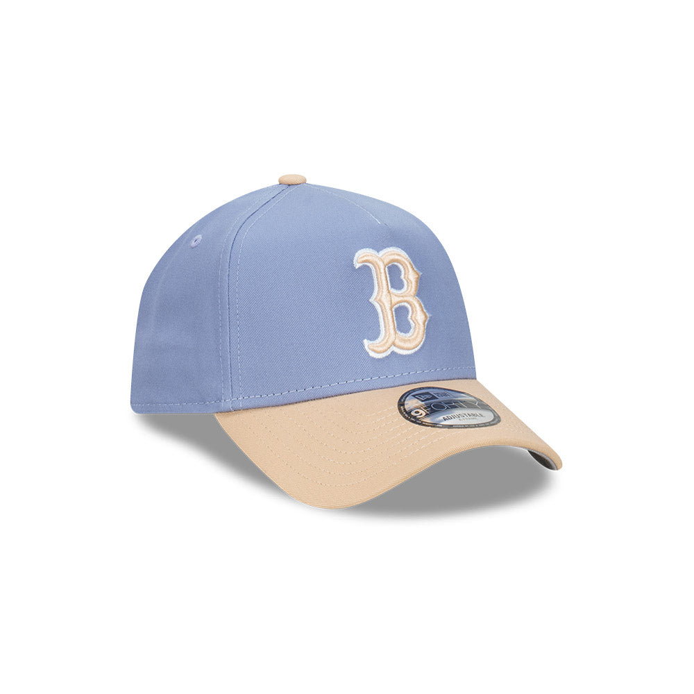 Boston Red Sox Blueberry Cream 2-Tone Oat Milk Visor Iris Flower 9Forty AF Cap