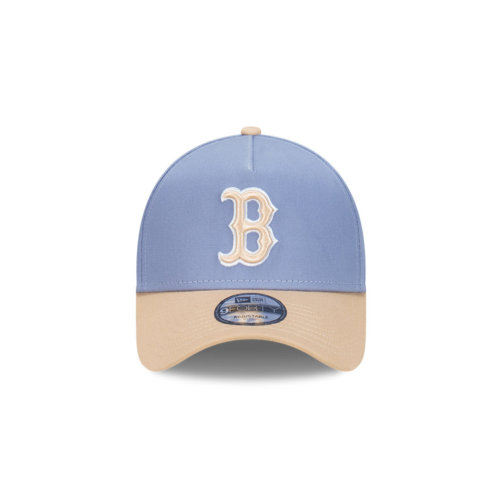 Boston Red Sox Blueberry Cream 2-Tone Oat Milk Visor Iris Flower 9Forty AF Cap