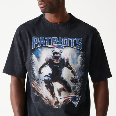 New England Patriots NFL Games Premium Apparel Black Oversized T-Shirt